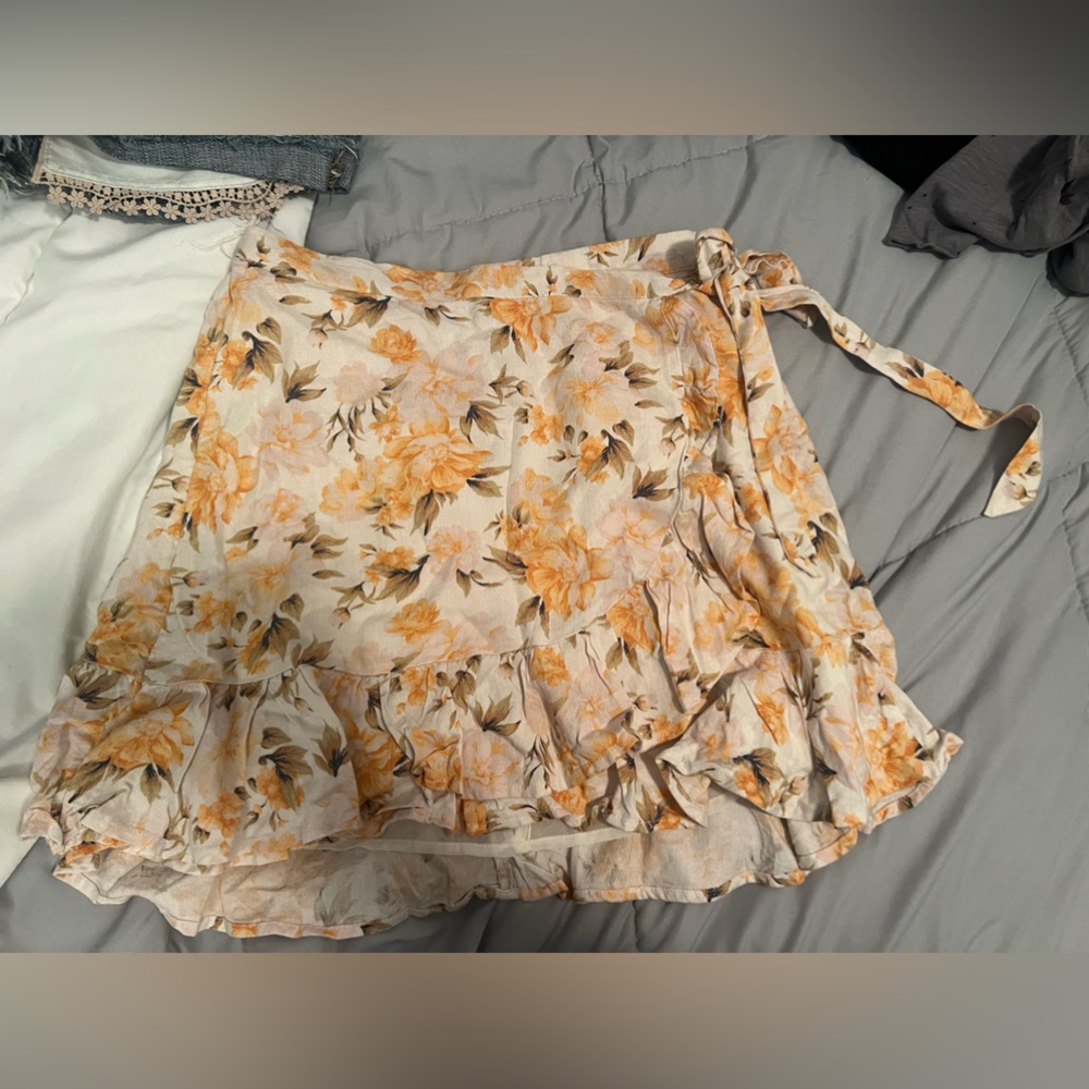 American eagle wrap floral mini skirt